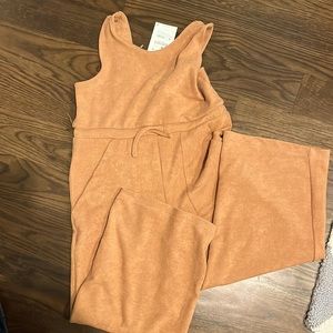 Zara girls heavy knit jumpsuit, tie waist , wide leg size 9